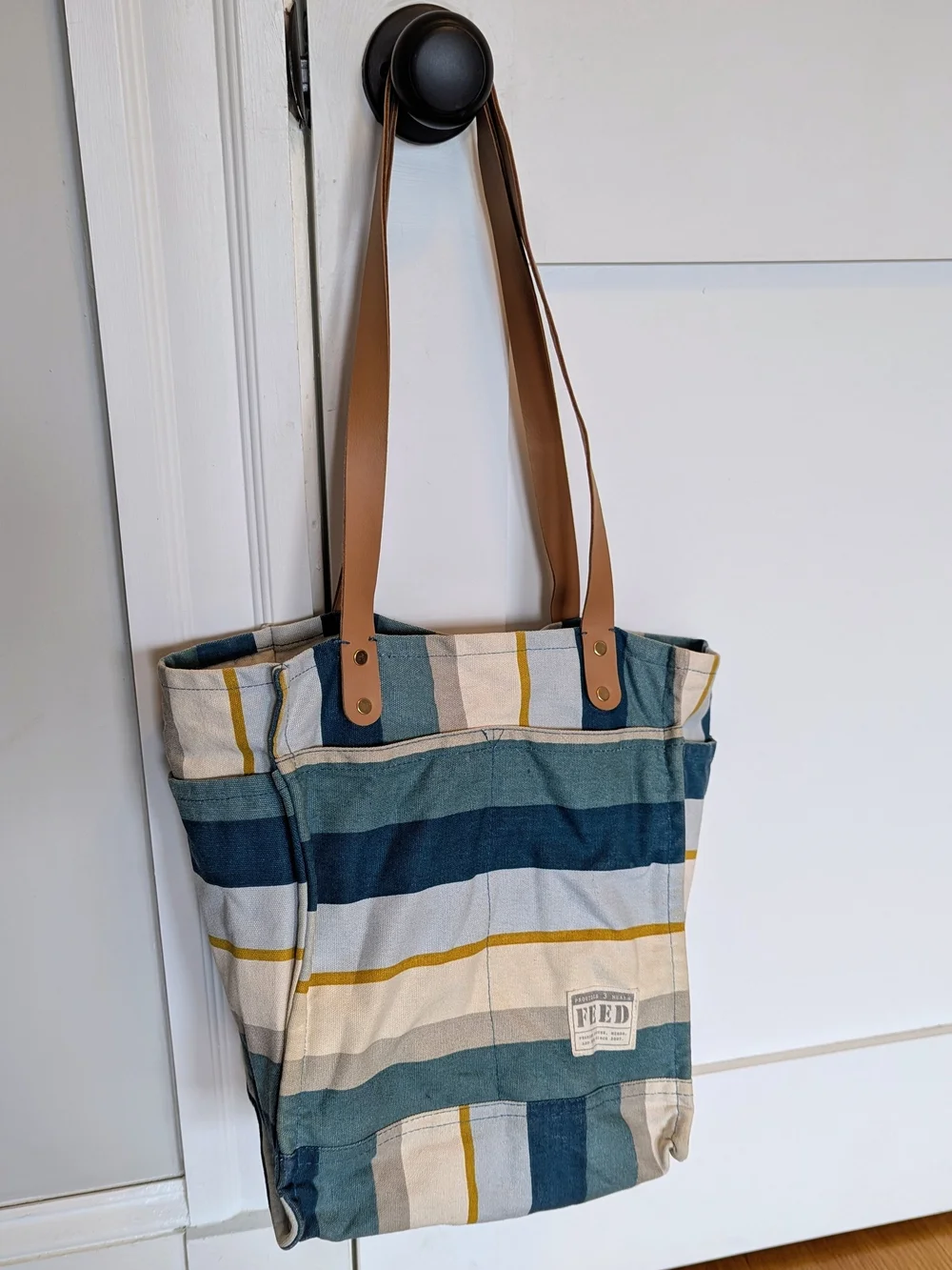 FEED PROJECT Canvas Market Tote | Coastal Stripe - Picture 5 of 12